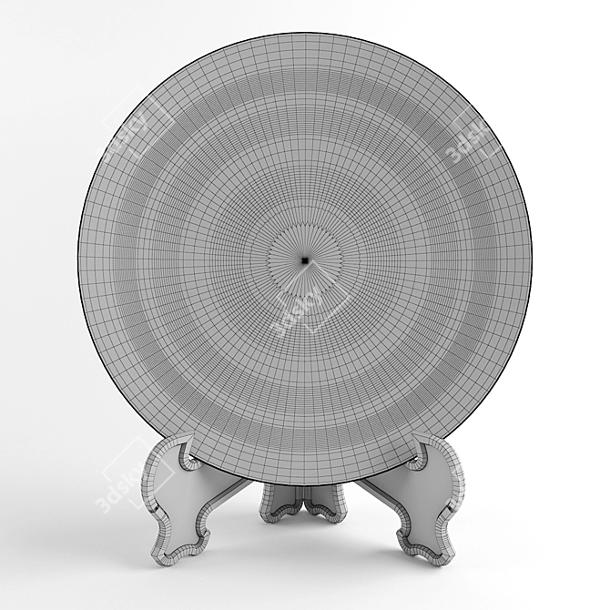Japanese Style Decorative Plate 3D model image 3