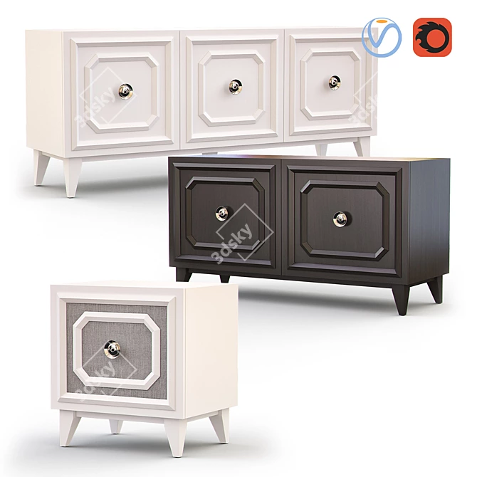 Wythe Cabinet - Stylish and Functional 3D model image 1