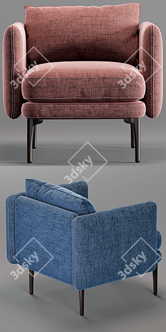 Platinum Twill Auburn Chair 3D model image 2
