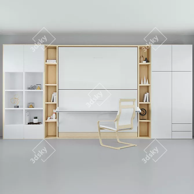 Space-Saving Gerry Twin Murphy Bed 3D model image 2