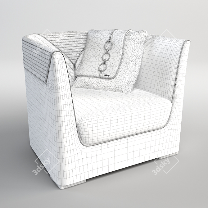 Elegant Diana Armchair 3D model image 2