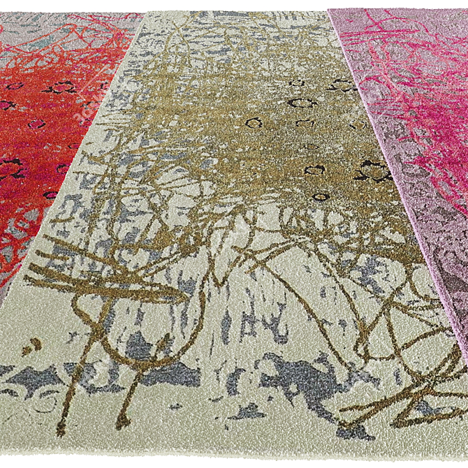 Elegant Antigua Rectangular Carpet 3D model image 2