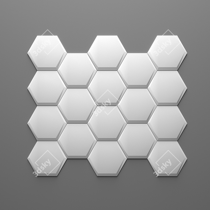 Geometric Edge Decorative Tile 3D model image 1
