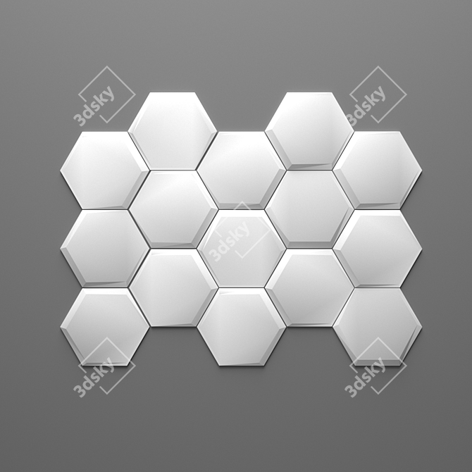 Geometric Edge Decorative Tile 3D model image 2