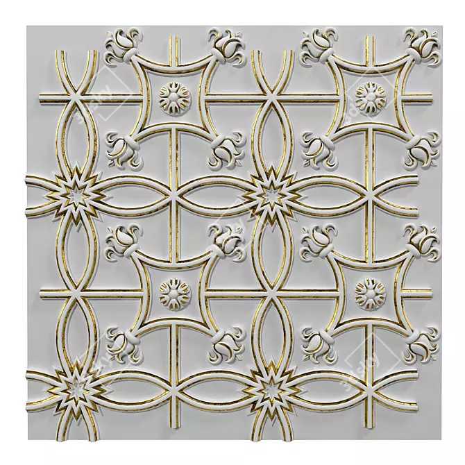 Elegant Ceiling Molding №642 3D model image 1