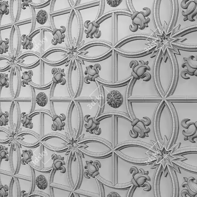 Elegant Ceiling Molding №642 3D model image 3