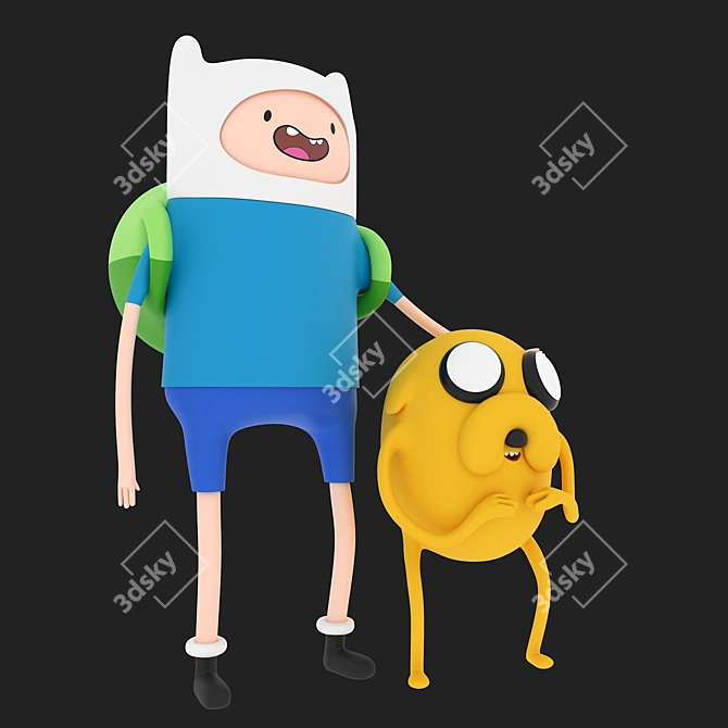 Adventure Time: Fin and Jake 3D model image 1