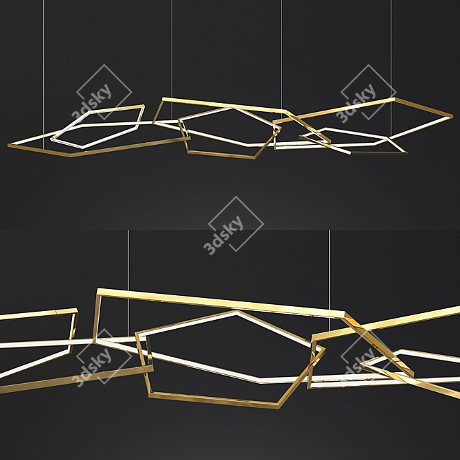 Modern Pentagon Chandelier 3D model image 1