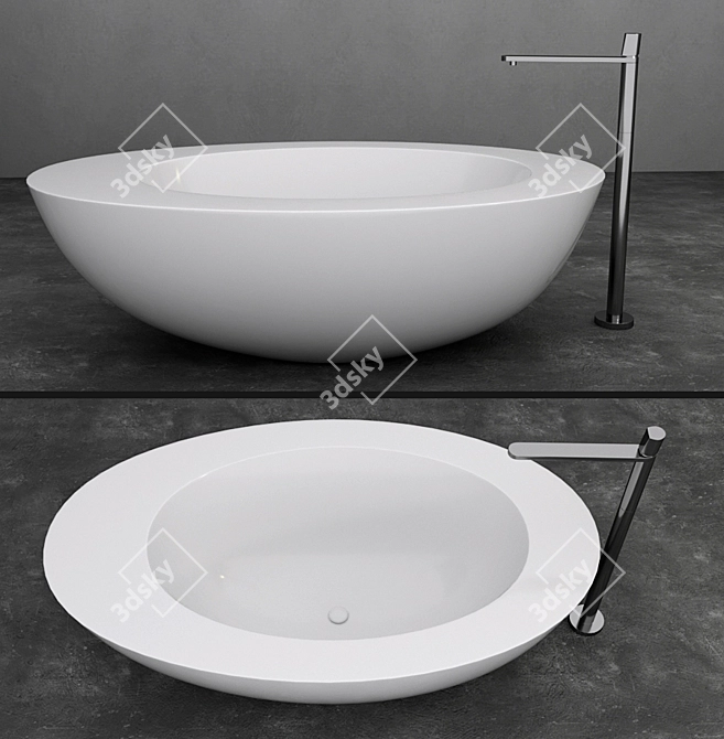 Elegant Ceramica Cielo Bath 3D model image 1
