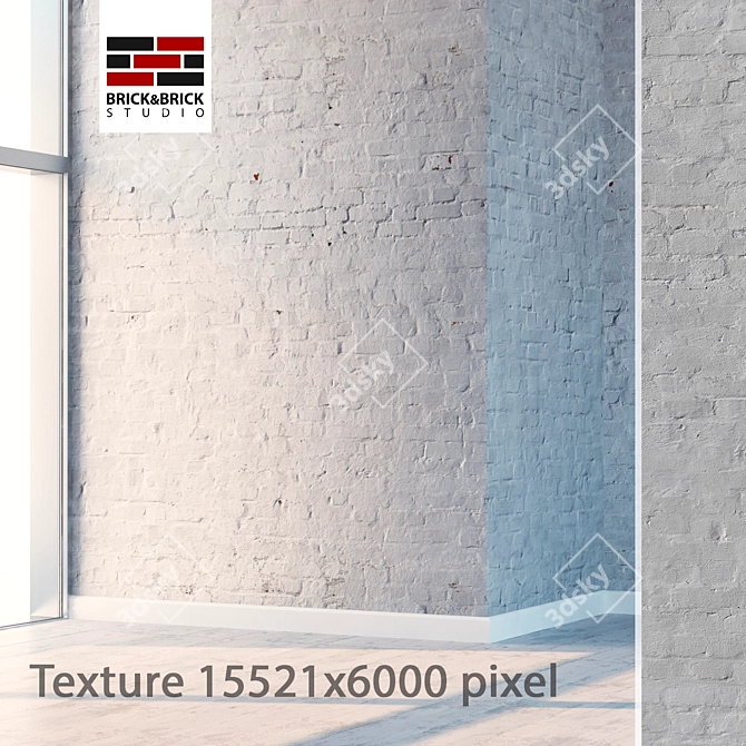 Seamless White Brick Texture 3D model image 1