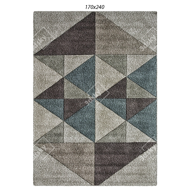 Luxurious Silk Triangle Rug 3D model image 1