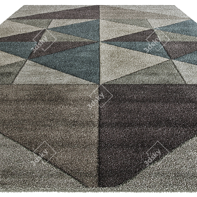 Luxurious Silk Triangle Rug 3D model image 2