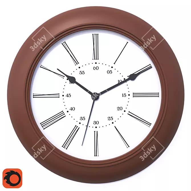 IKEA Skyron Wall Clock 3D model image 1