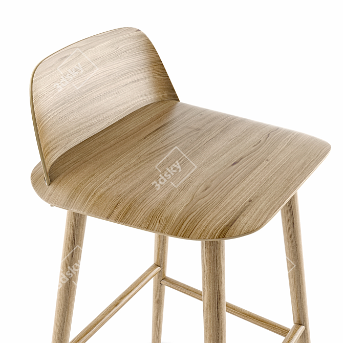 Muuto Nerd Bar Stool: Contemporary Comfort 3D model image 5