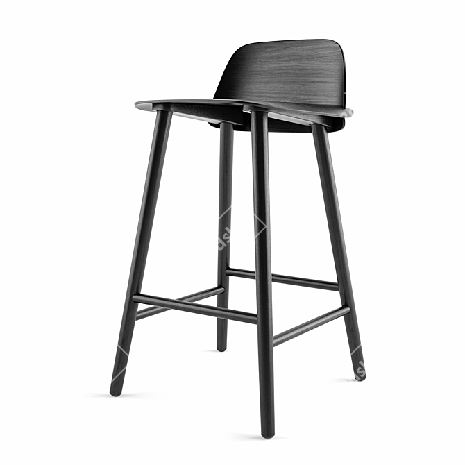 Muuto Nerd Bar Stool: Contemporary Comfort 3D model image 8