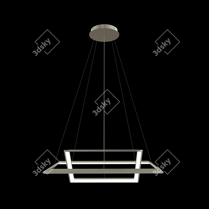 Modern Design Square Pendant: Luchera v1 3D model image 2