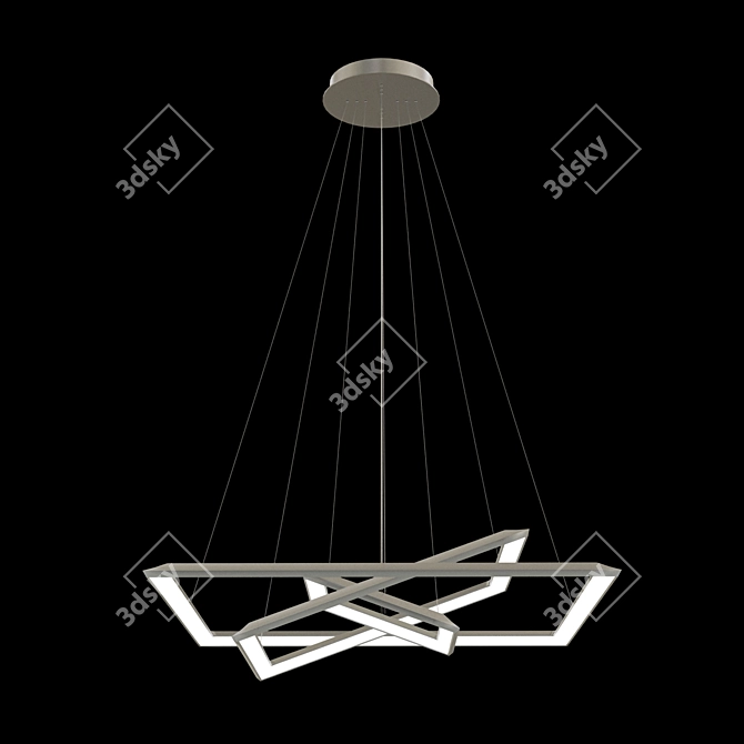 Modern Square-Inspired Pendant Light 3D model image 1