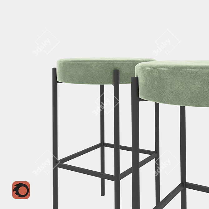 430Bar Stool: Sleek Design, Comfortable Seat 3D model image 2