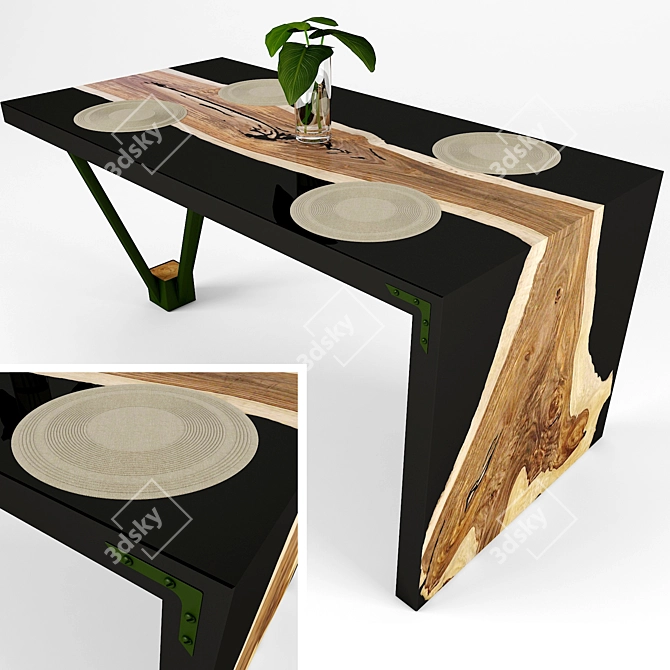 Stylish Epoxy Table - 800x1600x750 3D model image 1