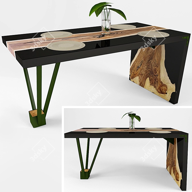 Stylish Epoxy Table - 800x1600x750 3D model image 2