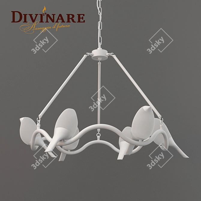 Tucano 9656Q03: Sleek White Metal & Acrylic Pendant Light 3D model image 2
