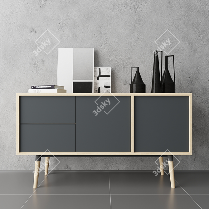 Elegant Milton Sideboard 3D model image 1