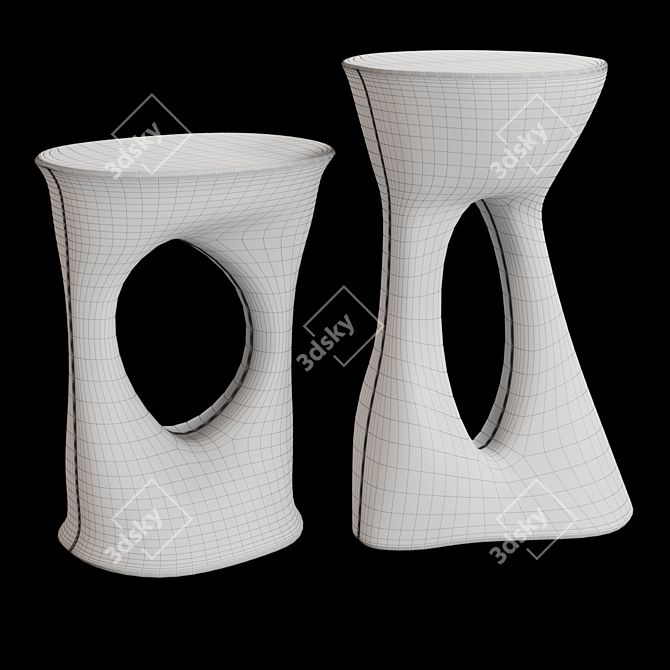 Kreten Concrete Side Tables - Set of 2 3D model image 2