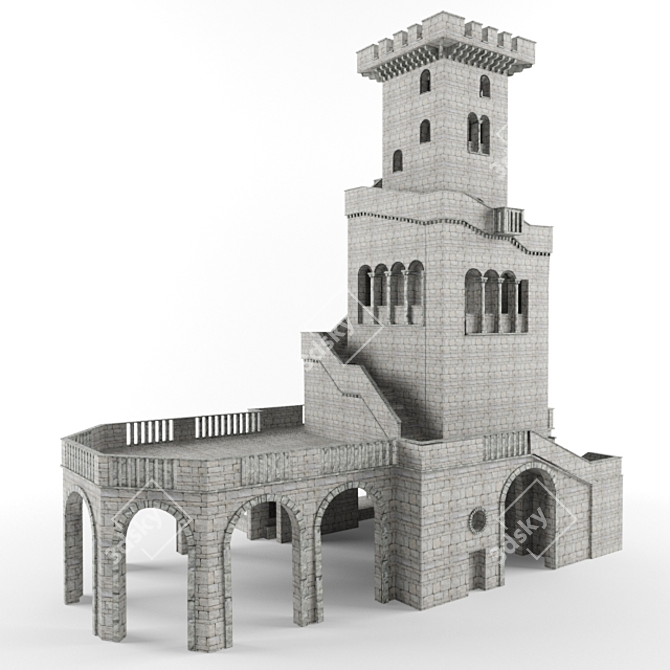 Akhun Tower: Majestic 30 meters 3D model image 1