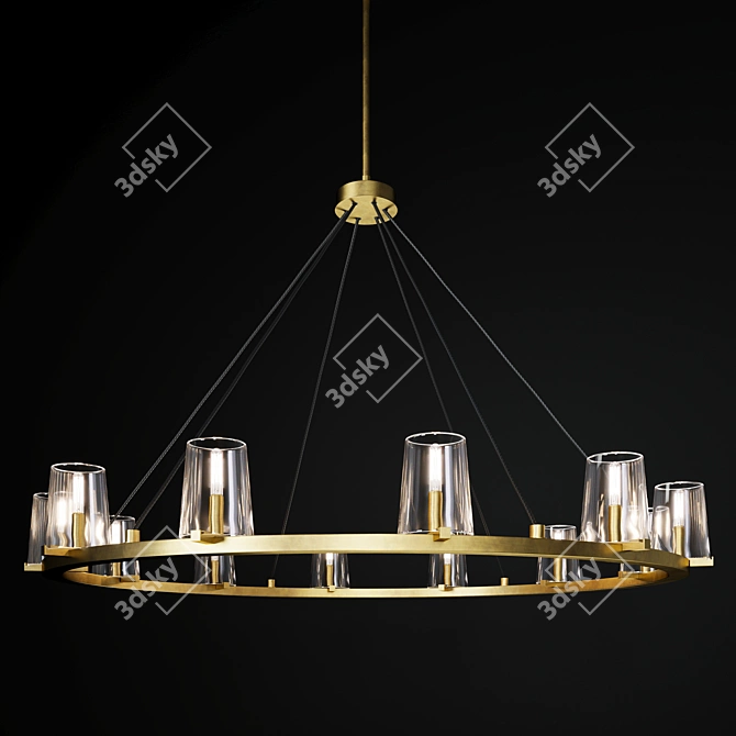 Elegant Pauillac Round Chandelier 3D model image 1