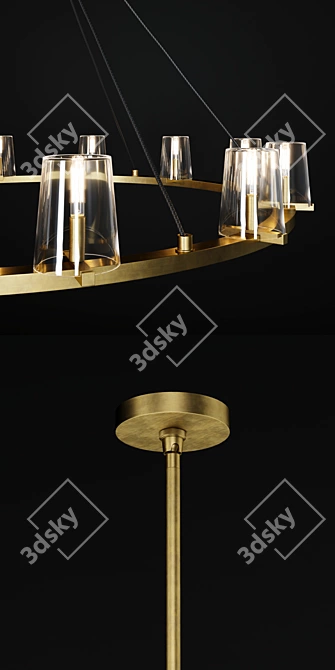 Elegant Pauillac Round Chandelier 3D model image 2