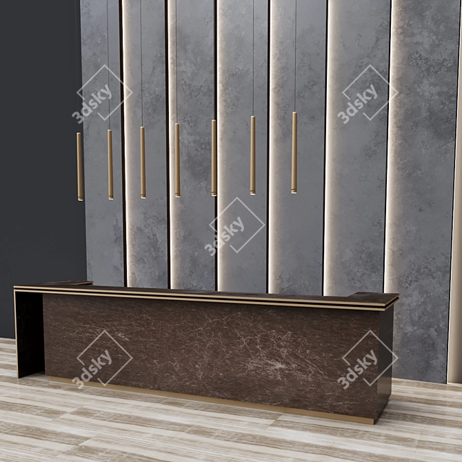 Sleek Reception Desk 3D model image 2