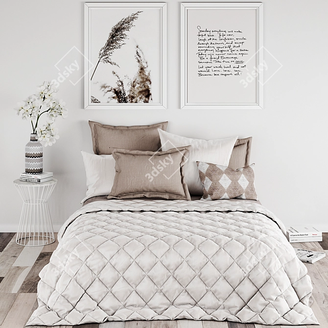 Luxury Bedroom Set: Highly Detailed Model 3D model image 1