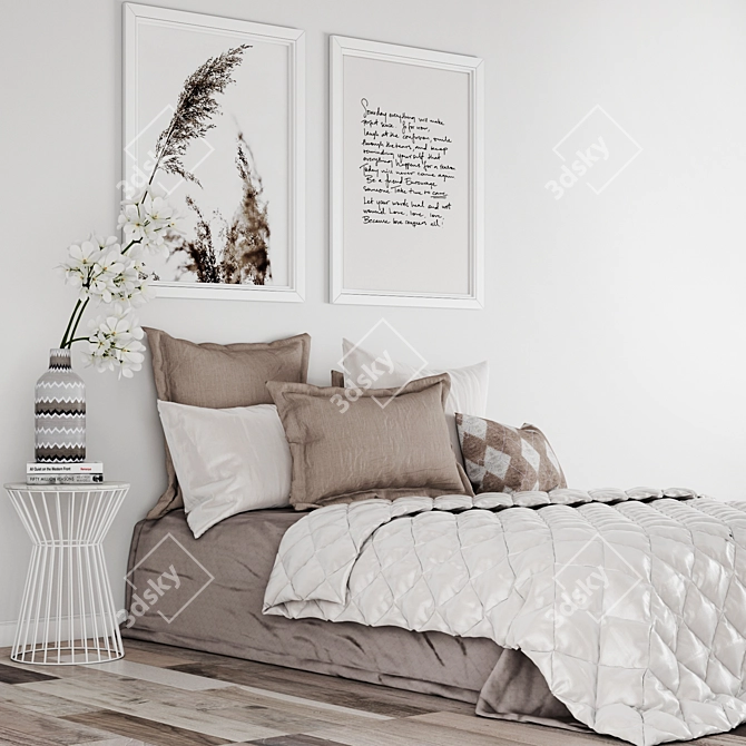 Luxury Bedroom Set: Highly Detailed Model 3D model image 2