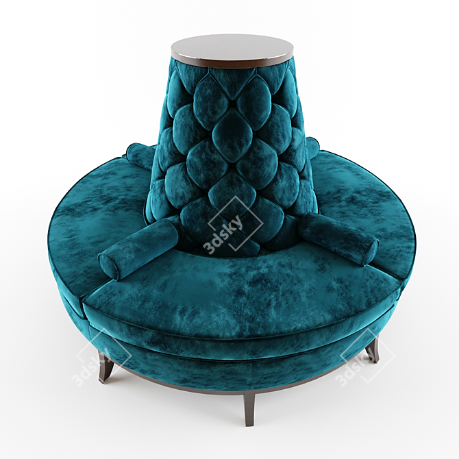 Classic Designer Circle Banquette Sofa 3D model image 1