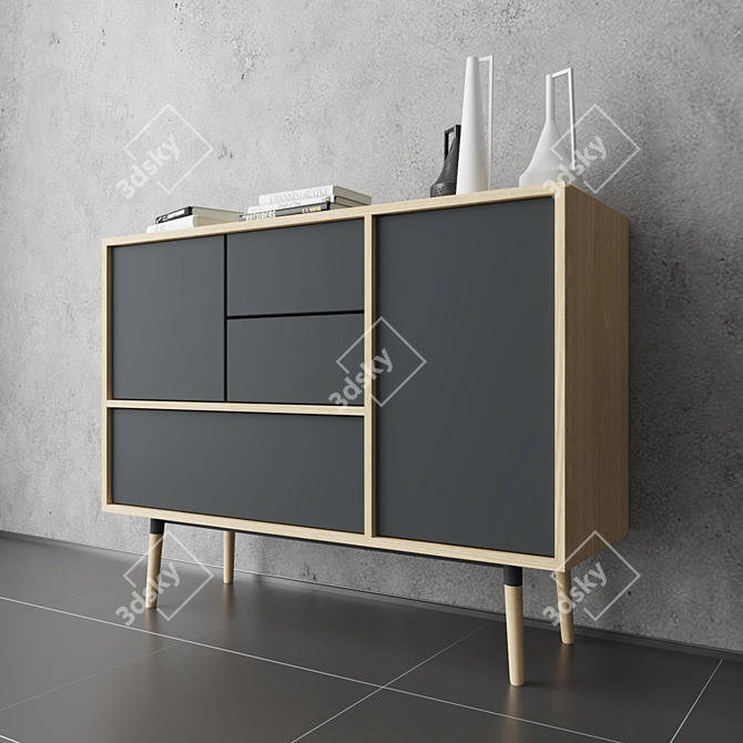 Modern Milton Highboard: Stylish & Functional 3D model image 2