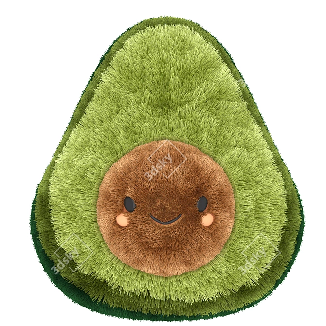 Plush Avocado Toy 3D model image 2