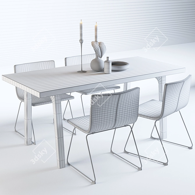 Elegant Bernhard Dining Set 3D model image 3