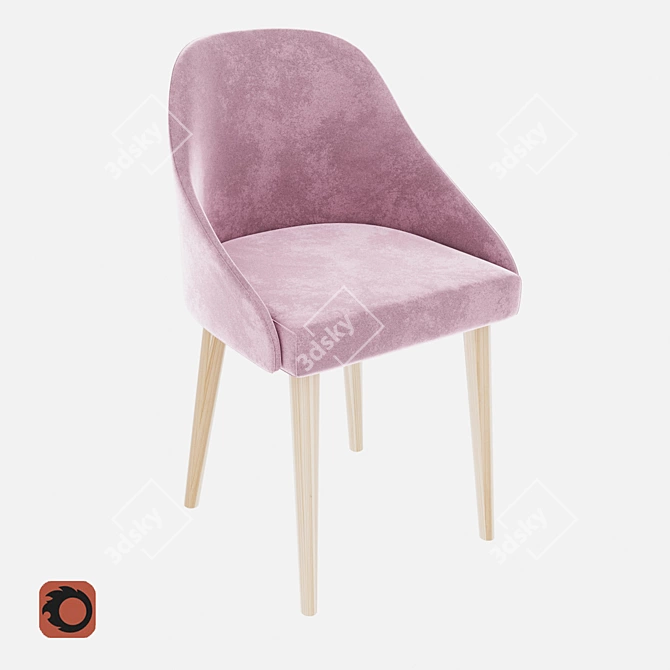 Pudra Chair: Stylish Comfort for Any Space 3D model image 1