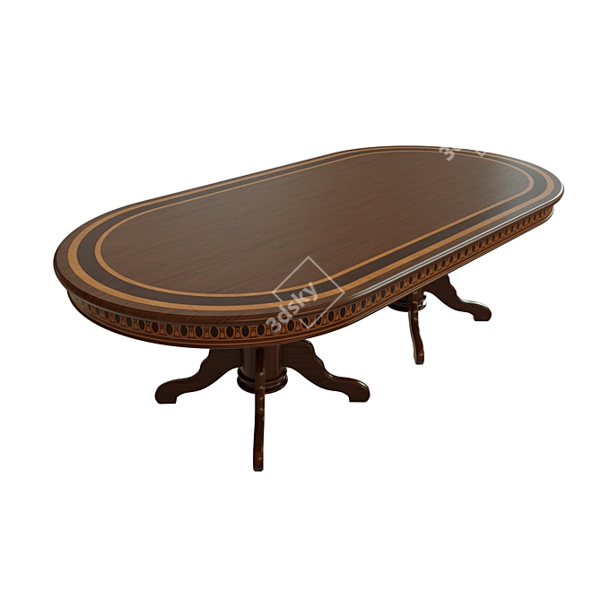 Veneer Dining Table: Sleek & Stylish 3D model image 1