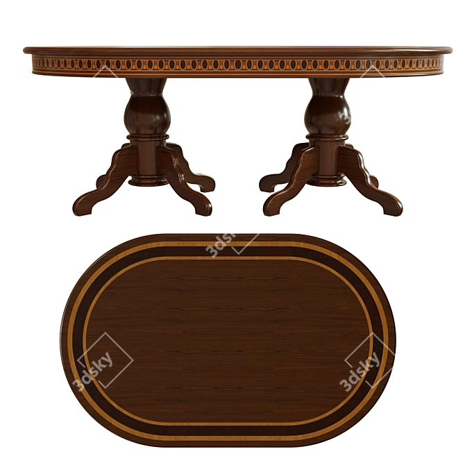 Veneer Dining Table: Modern and Elegant 3D model image 2