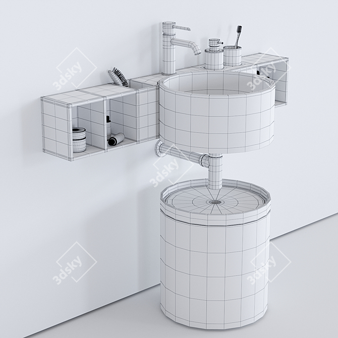 Cielo Sella Ceramic Washbasin 3D model image 3