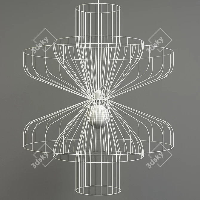 Modern Steel Pendant Lamp: Parachute 3D model image 3