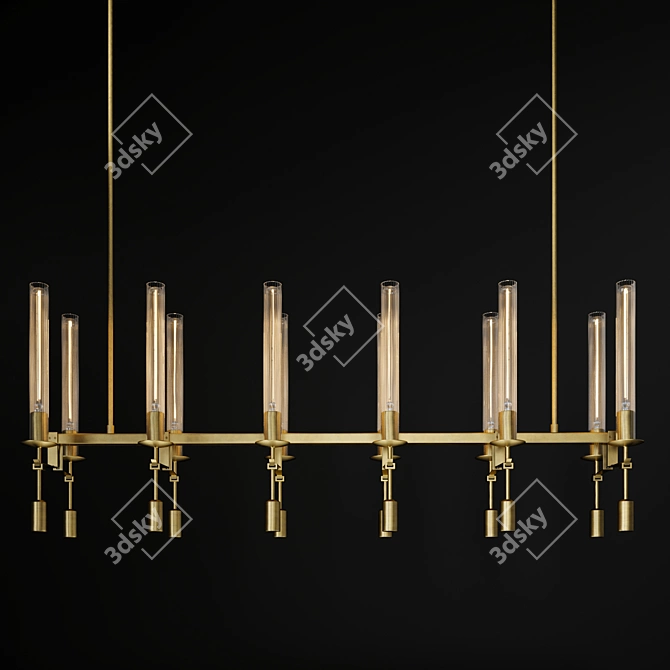 Elegant Fontanelle Linear Chandelier 3D model image 1