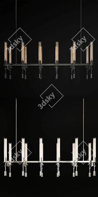 Elegant Fontanelle Linear Chandelier 3D model image 3