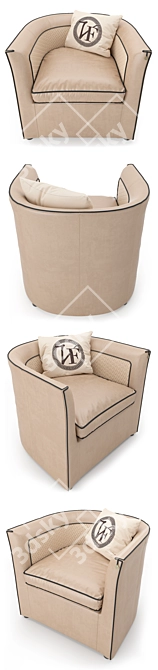 Elegant LANTE chair by Vittoria Frigerio 3D model image 2