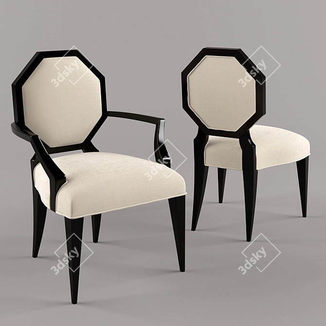 Elegant Octavia Chair Set 3D model image 1