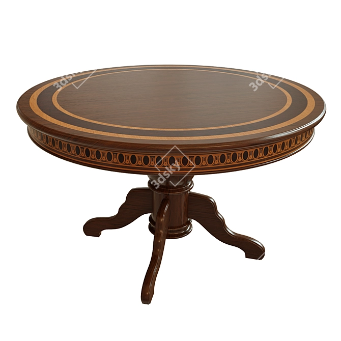 Veneer Dining Table: Sleek and Stylish 3D model image 1
