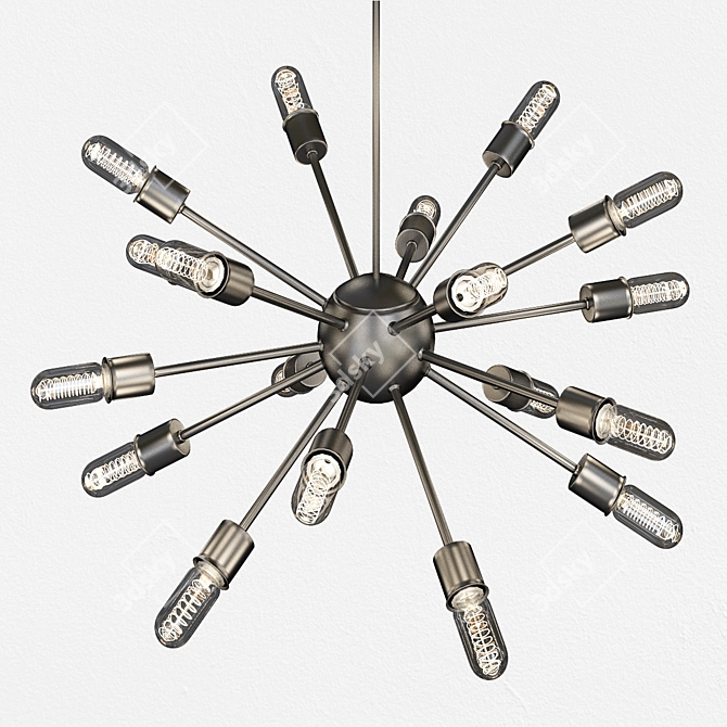 Modern Iron Sputnik Chandelier 3D model image 2