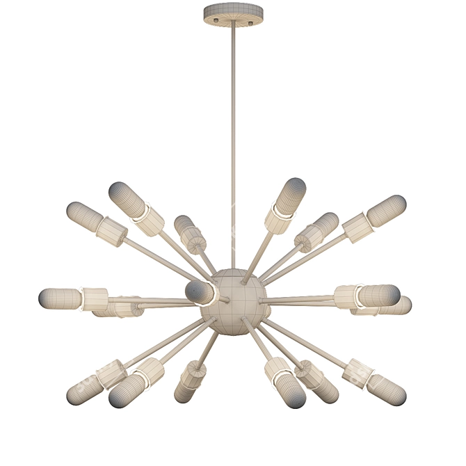 Modern Iron Sputnik Chandelier 3D model image 3