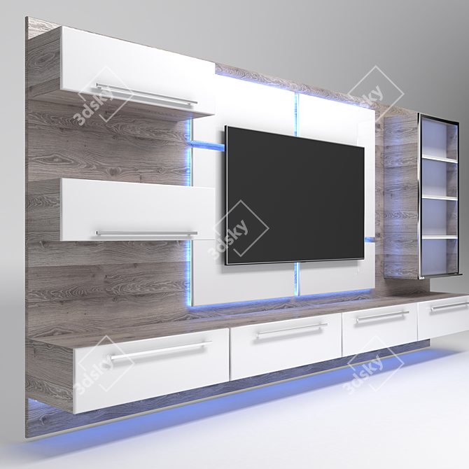 Modern TV Wall Unit 3D model image 1